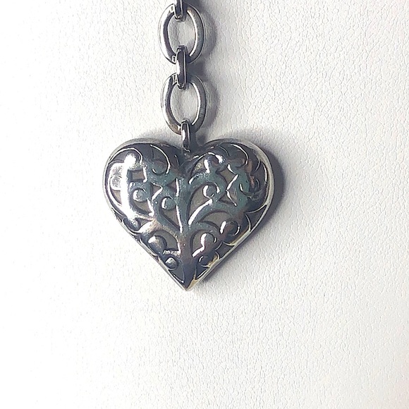 LOIS HILL Sterling Silver Cut Out Heart Pendant Multi-Strand Open Link Necklace - Picture 5 of 11